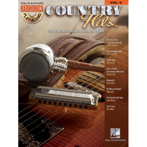 Country Hits Harmonica Play Along V6 Book/CD (Softcover Book/CD)