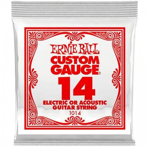 Ernie Ball 1014 Single Guitar String Plain Steel 0.014 Acous/Elec