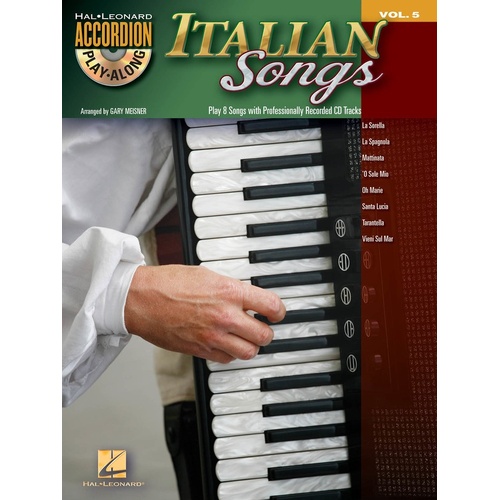 Italian Songs Accordion Play Along Book/CD V5 