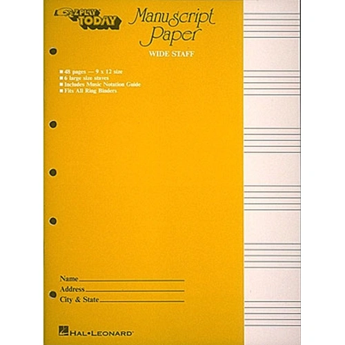 EZ Play Manuscript Paper 48 Pages 6 Staves per Page 9" x 12"