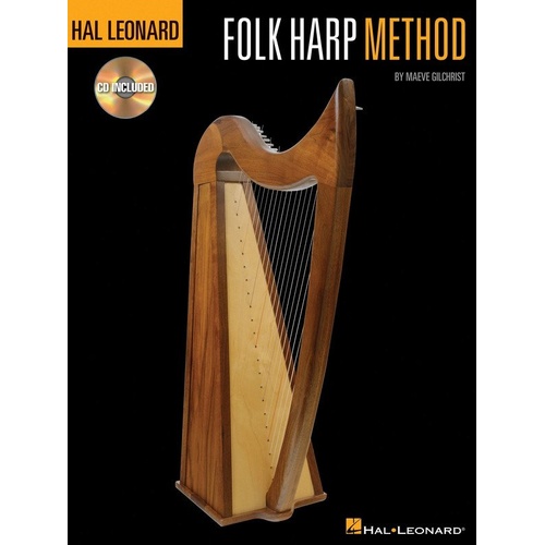Hal Leonard Folk Harp Method with CD, Beginner's Guide, 48 Pages, Techniques, Tips, Classic Folksongs