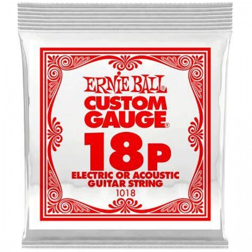 Ernie Ball 1018 Single Guitar String Plain Steel 0.018 Acous/Elec