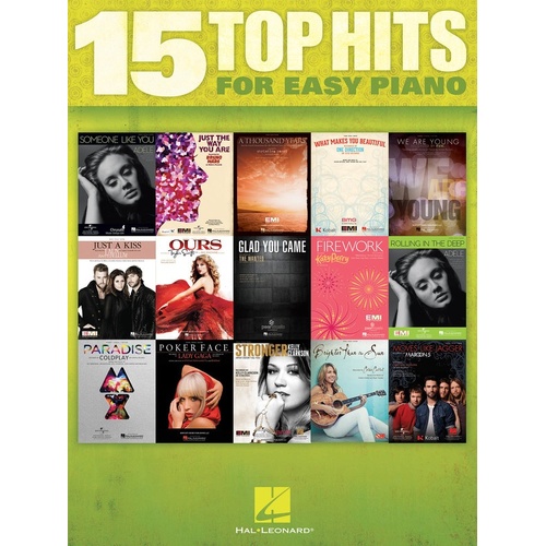 15 Top Hits For Easy Piano (Softcover Book)
