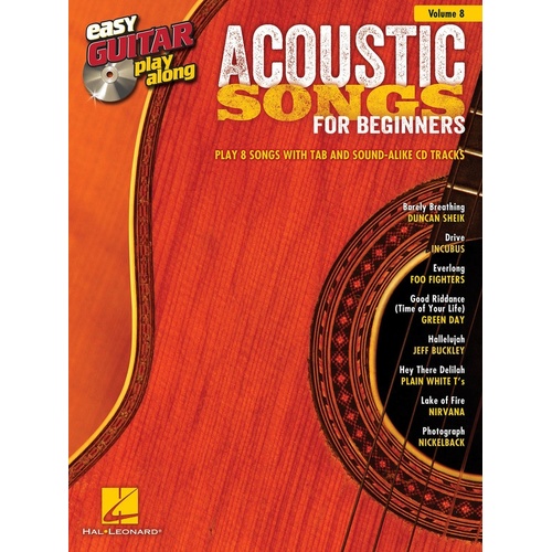 Acoustic Songs Beginners Easy Guitar Play V8 (Softcover Book/CD)