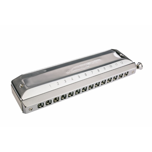 Hohner Meisterklasse 14 Hole Chromatic Harmonica with Anodized Aluminium Comb and Brass Covers