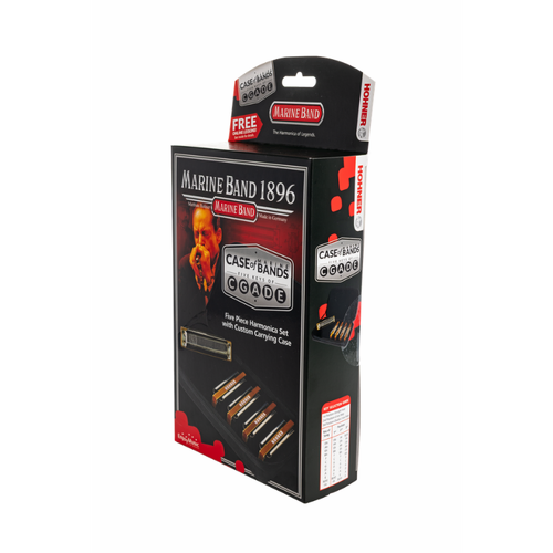 Hohner Marine Band 1896 Harmonica 5-Pack in C, D, E, G, A Major