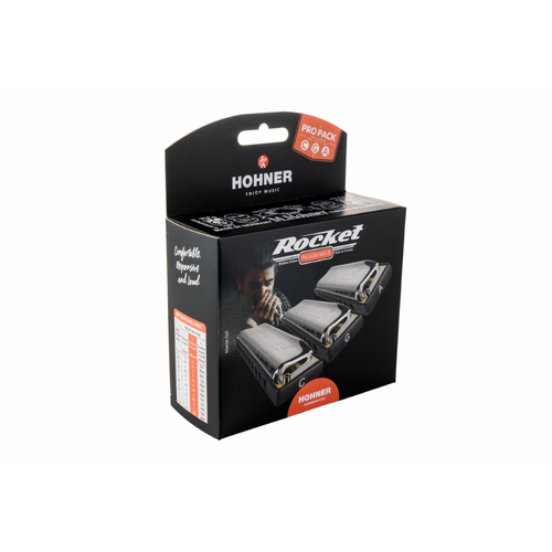 Hohner Rocket Pro Pack C, G, A Major Harmonica