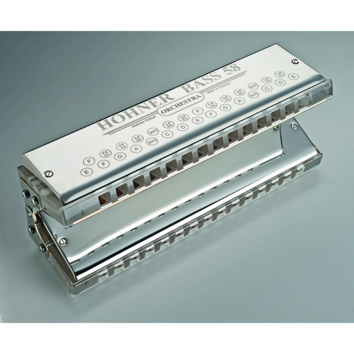 Hohner Bass 58 Harmonica - Short Bass Model with Range E2 - E4, Professional Construction, Rich Sound, Integrated Mouthpiece, Easy Maintenance