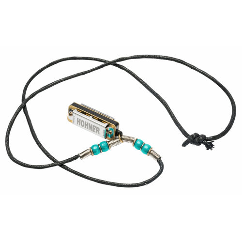 Hohner Mini Harmonica Necklace Light Blue