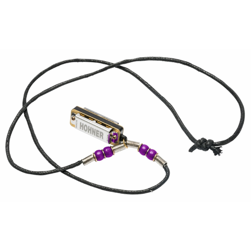 Hohner Mini Harmonica Necklace - Purple