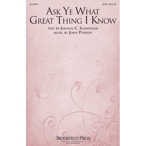 Ask Ye What Great Thing I Know SATB (Octavo)