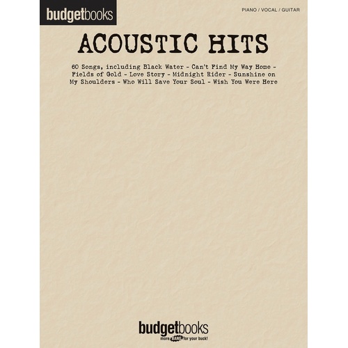 Budget Books Acoustic Hits PVG (Softcover Book)