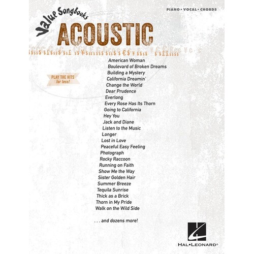 Value Songbooks Acoustic PVG (Softcover Book)