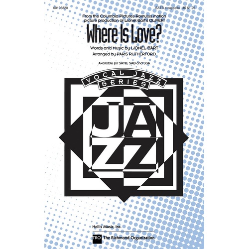 Where Is Love SATBb A Cappella (Octavo)