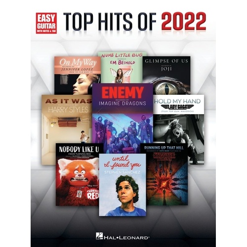 Top Hits of 2022 Easy Guitar Songbook with Notes & TAB, 56 Pages, Hal Leonard