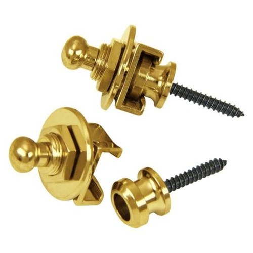 Schaller GENUINE Gold Strap Locks Set For Guitar/Bass 