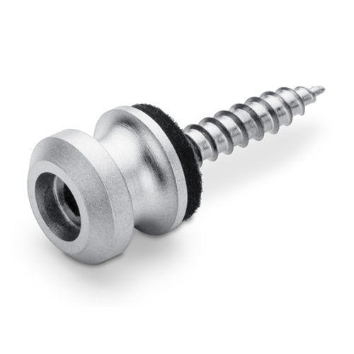 Schaller Straplock Endpin Button Kit (Pair) Satin Chrome with Screws