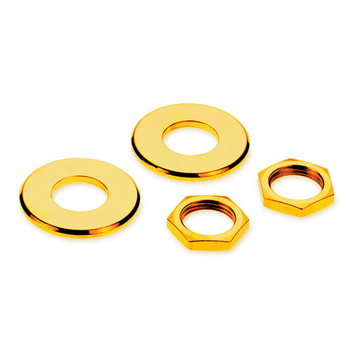 Schaller Straplock  Nut/Washer Kit (4pc) Gold
