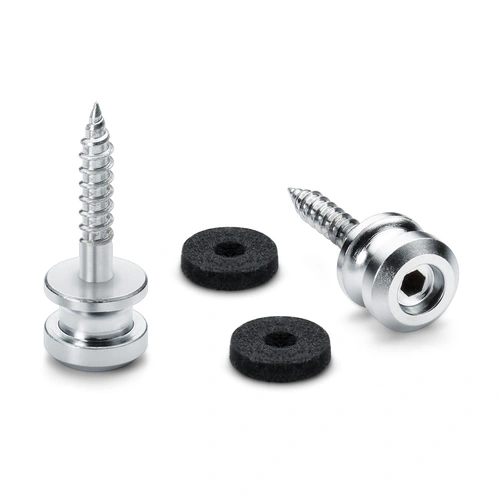 Endpins Pair for Schaller S-LOCKS Medium Satin Chrome Strap Button