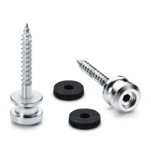 Endpins Pair for Schaller S-LOCKS Large Satin Chrome Guitar Strap Button