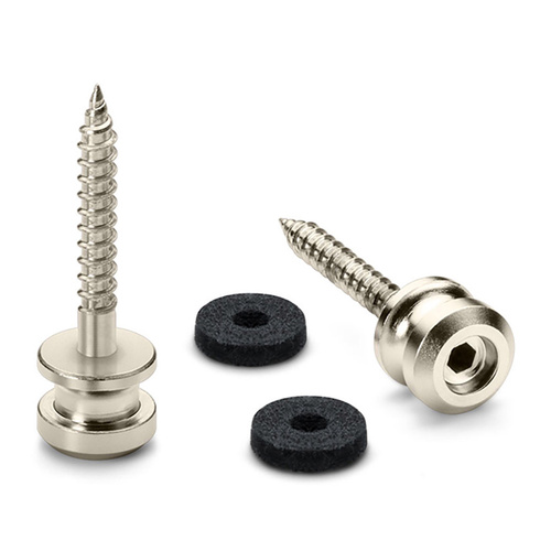 Endpins Pair for Schaller S-LOCKS Large Satin Pearl, Hardened Steel Strap Button with Washers