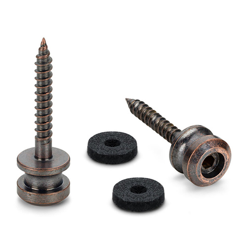 Endpins Pair for Schaller S-LOCKS Large Vintage Copper Strap Buttons