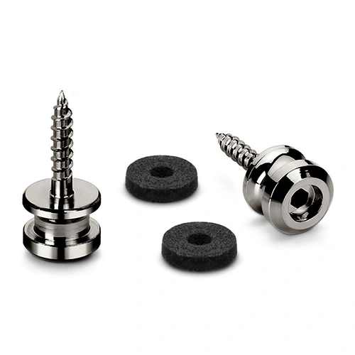 Endpins Pair for Schaller S-LOCKS Short Ruthenium, Hardened Steel Strap Button with Felt Washers