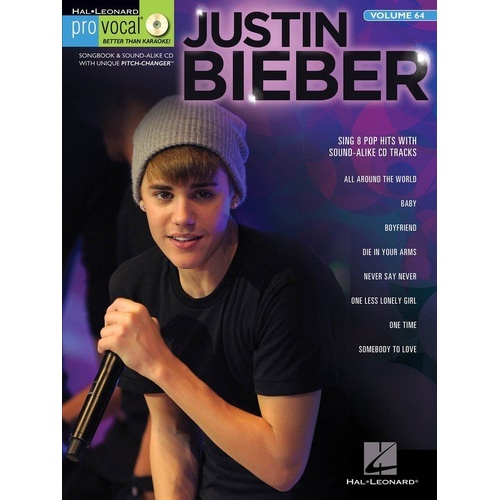 Justin Bieber Pro Vocal Songbook with CD - 8 Songs for Voice