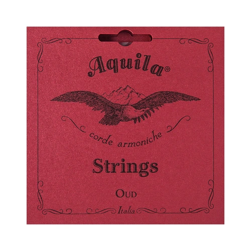Aquila Turkish Oud Set Reds dd-aa-ee-BB-AA-E 1O - Standard Tension Strings, Bioplastic Treble, Red Copper Wound Strings
