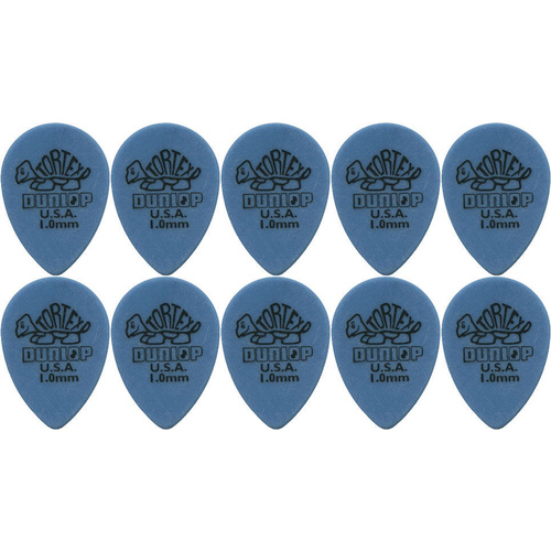 10 x Jim Dunlop Tortex Small Tear Drop 1.0MM Gauge Guitar Picks 423R