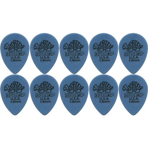 10 x Jim Dunlop Tortex Small Tear Drop 1.0MM Gauge Guitar Picks 423R