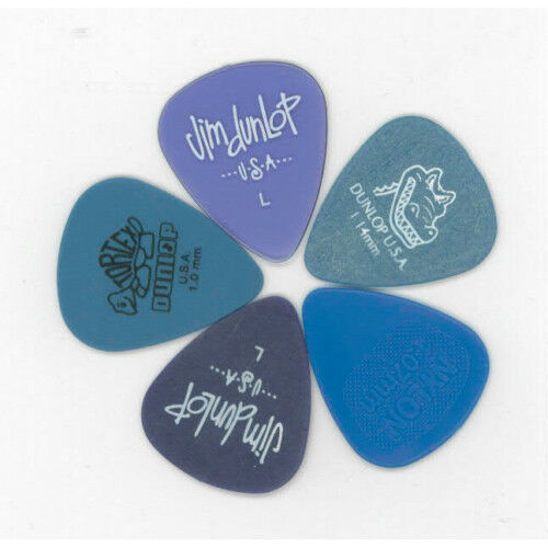 10 x Dunlop MIXED BLUE Guitar Picks Starter Set / Beginner