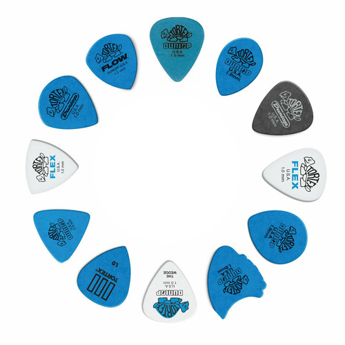 12 x Jim Dunlop Tortex 1.00mm Variety Guitar Picks Standard Flex Wedge