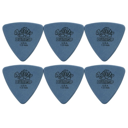 6 x Dunlop Tortex Triangle 1.0MM Gauge Guitar Picks 431R Plectrums