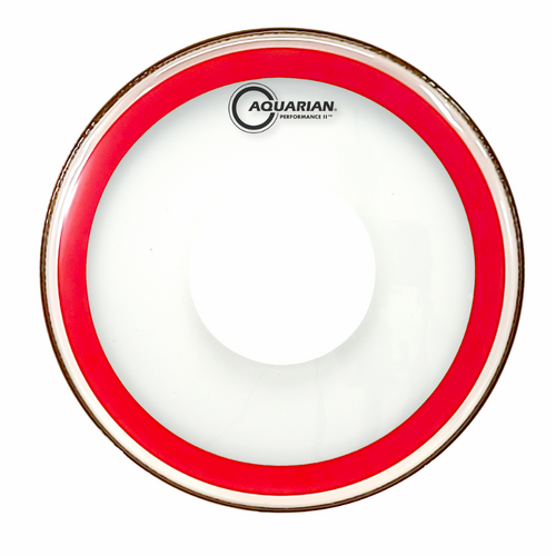 Aquarian PF14PDRED Performance II 2-Ply Drumhead with P Dot