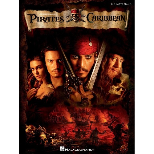 Pirates of the Caribbean Big Note Piano Songbook by Hal Leonard, 48 Pages, Includes 10 Songs and Movie Photos