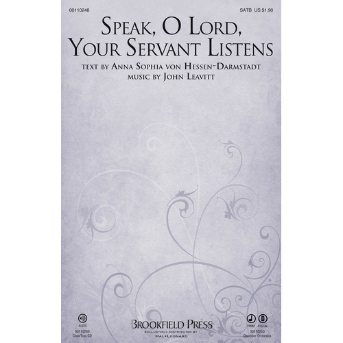 Speak O Lord Your Servant Listens SATB (Octavo)