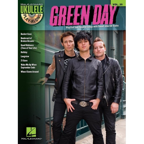 Green Day Ukulele Play-Along Book/CD V25 - 8 Songs including Basket Case & 21 Guns, 40 Pages