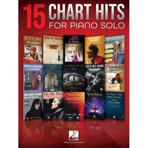 15 Chart Hits for Piano Solo by Hal Leonard