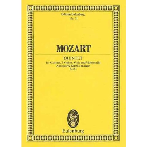 Mozart - Clarinet Quintet A K 581 Study Score