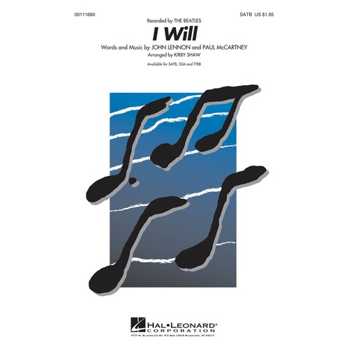 I Will SATB A Cappella (Octavo)