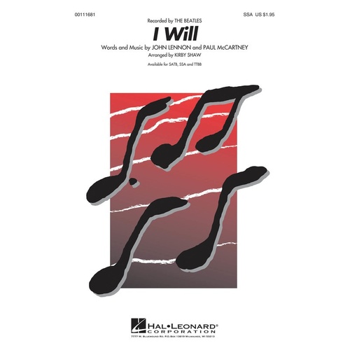 I Will SSA (Octavo)