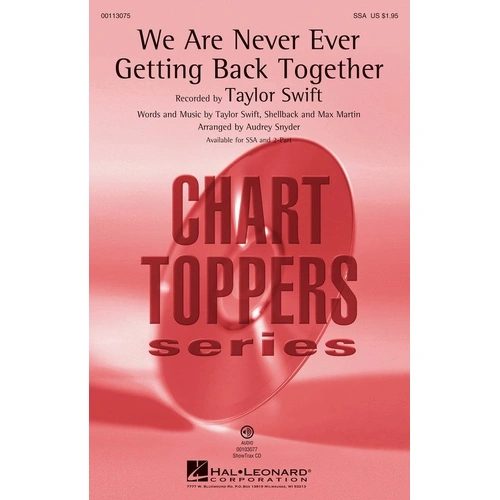 We Are Never Ever Getting Back Together Choral Score
