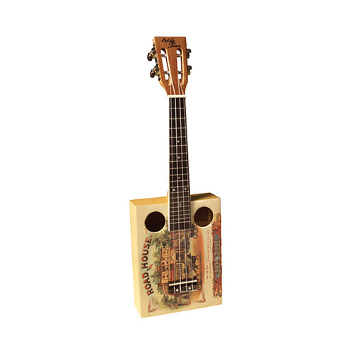 Eddy Finn EF-CGBX-1 Concert Ukulele - Spruce Cigar Box Uke with Walnut Bridge and Blackwood Fingerboard