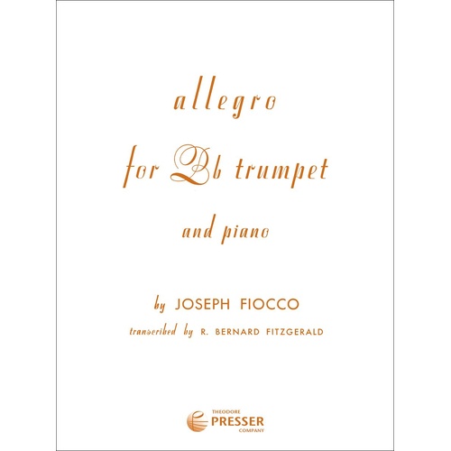 Allegro for Bb Trumpet and Piano by Fiocco
