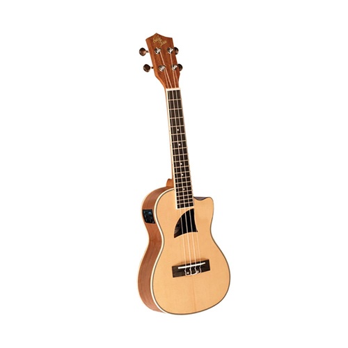 Eddy Finn Tenor Ukulele - Spruce Electric 13TE, Model EF-13, High Gloss Finish, Mahogany Back/Sides, Rosewood Fretboard/Bridge, Chrome Die-Cast Keys