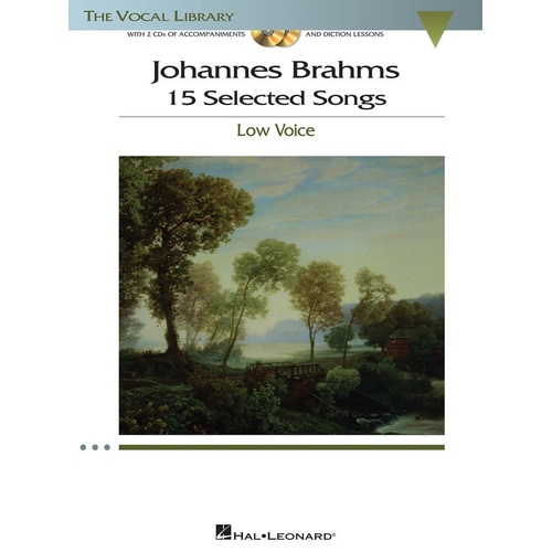 Brahms Selected Songs Low Voice Book/2CD (Softcover Book/CD)