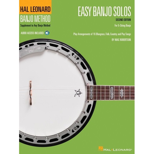Easy Banjo Solos for 5-String Banjo - Second Edition, Hal Leonard, 24 Pages, Banjo TAB