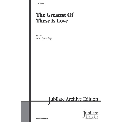 Greatest Of These Is Love SATB W/Opt Flute