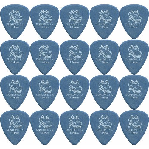 20 x Dunlop Gator Grip Blue 1.14mm Guitar Picks USA Bulk Pack